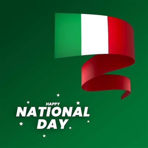 Premium PSD | Italy flag element design national independence day banner ribbon psd
