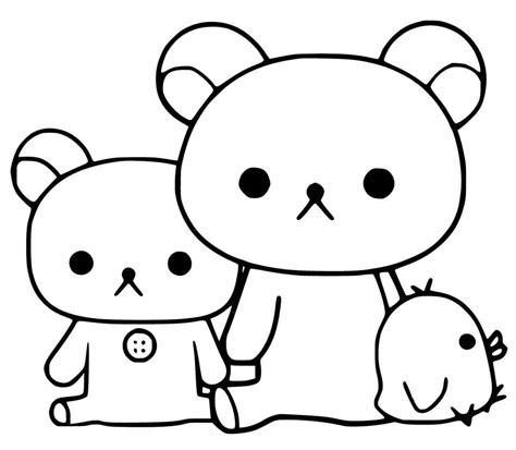 Cute Rilakkuma Coloring Page - Free Printable Coloring Pages for Kids