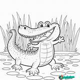 Krokodil Ausmalbild Ausmalen Kleinkind Malvorlage Krokodile Crocodiles  sketch template