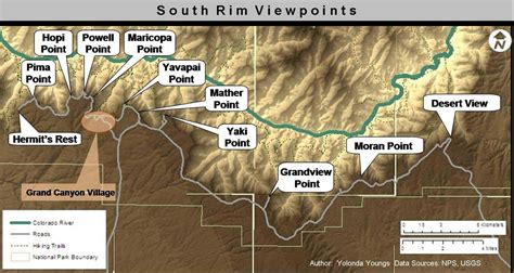 Grand Canyon Viewpoints Map | Draw A Topographic Map