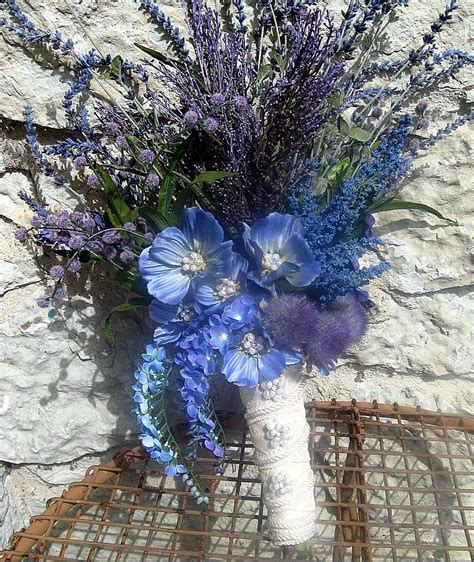 French Blue Flower Bouquet