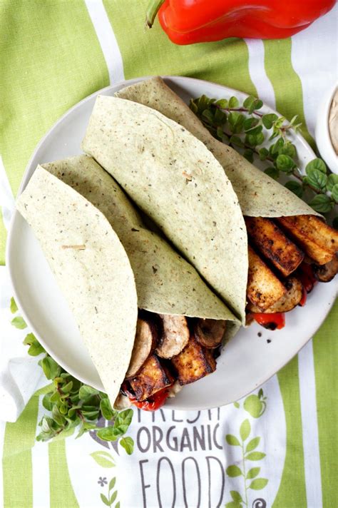 vegan grilled veggie & tofu wraps with hummus - The Baking Fairy ...