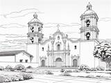 California Mission Coloring Adventure  Page sketch template
