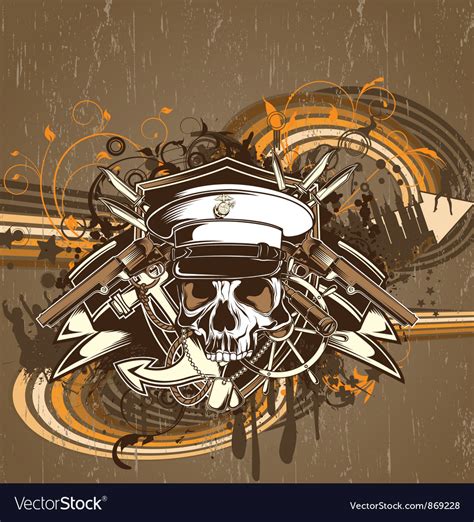 Skull with floral Royalty Free Vector Image - VectorStock