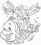 Ariel And Flounder Coloring Pages sketch template