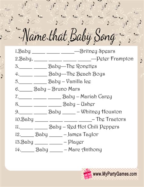 Name That Hymn Game Printable - Printable Templates