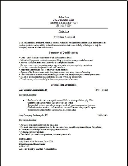 Executive Assistant Resume Sample:examples, samples, edit with word