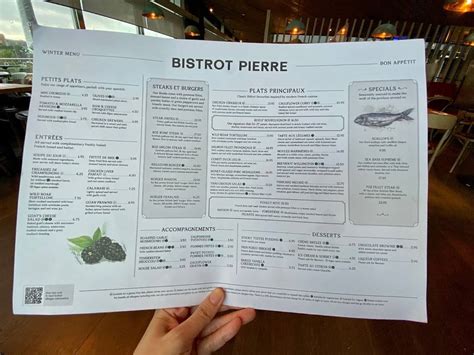 Menu at Bistrot Pierre restaurant, Eastbourne