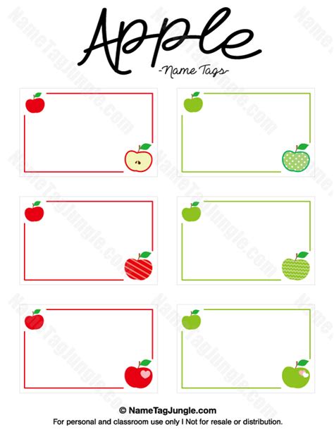 Printable Apple Name Tags