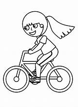 Coloring Bike Riding Bikes Drawing Bicycle Ride Cartoon Printable Fun  sketch template