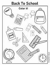 School Supplies Coloring Pages Printables sketch template