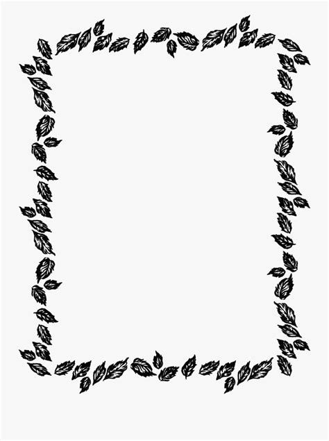 Black And White Leaf Border Clipart , Free Transparent Clipart - ClipartKey