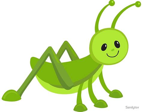 "Cute cartoon grasshopper" by Sandytov | Redbubble