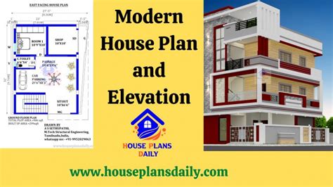 Modern House Plan and Elevation | House Design | Front Elevation Drawing - House Plan and ...