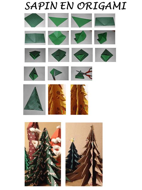 Décoration de table de Noël: tuto sapin origami