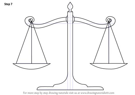 How to Draw Scales of Justice (Everyday Objects) Step by Step ...