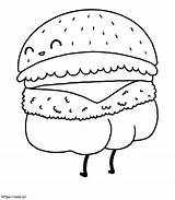 Hamburger Smiling coloring Page sketch template