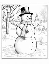 5 Snowman Coloring Pages  The Graphics Fairy sketch template