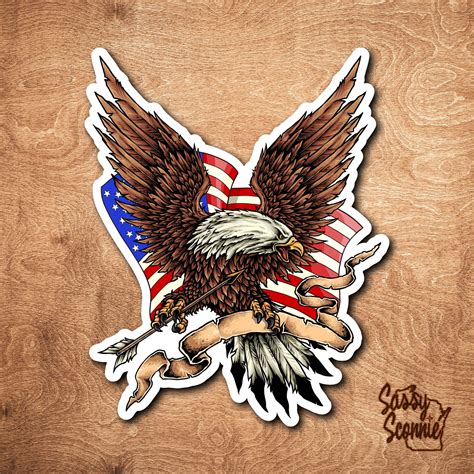 American Eagle Flag Sticker Vinyl Decal Laptop Water - Etsy