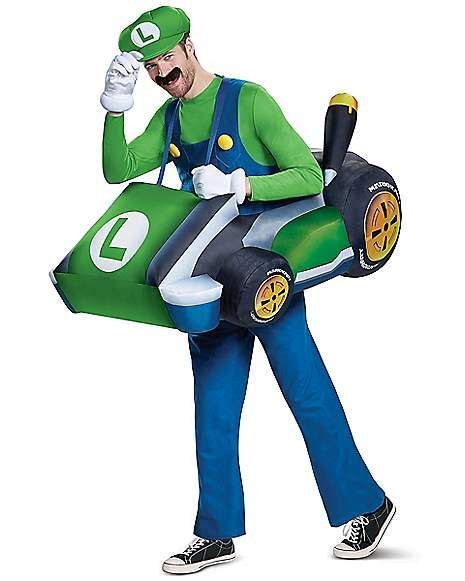 Adult luigi kart inflatable costume mario kart spirithalloween com ...