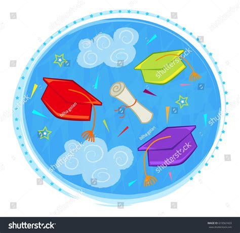Graduation Clip Art Colorful Graduation Caps Stock Vector (Royalty Free) 619567433 | Shutterstock