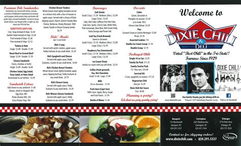 Dixie Chili & Deli menu in Erlanger, Kentucky, USA