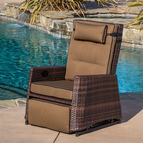 Christopher Knight Home CKH Outdoor Wicker Recliner Rocking Chair ...