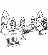 Bench Coloring Page Pages Sketch sketch template