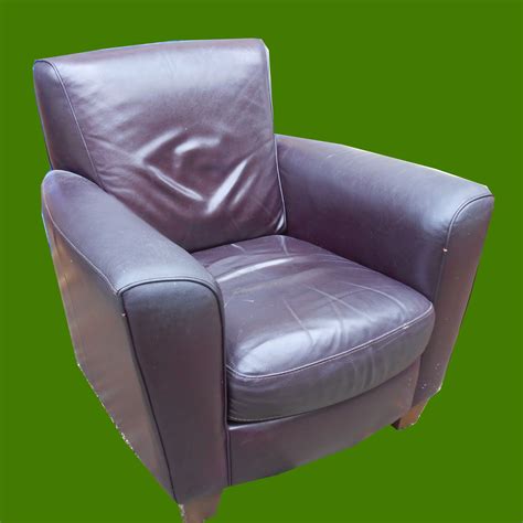 Uhuru Furniture & Collectibles: Leather Accent Chair + Wedge Ottoman-SOLD