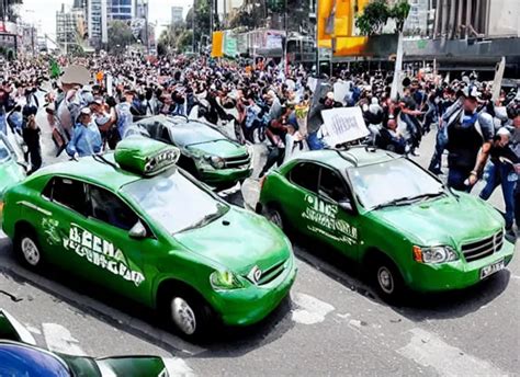 a green carabineros de chile car at full speed in the | Stable ...