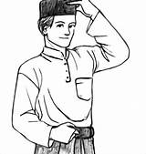 Baju Kurung Free Colouring Pages Sketch Coloring Page sketch template