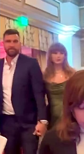 Taylor Swift and Travis Kelce hold hands at Patrick Mahomes' gala
