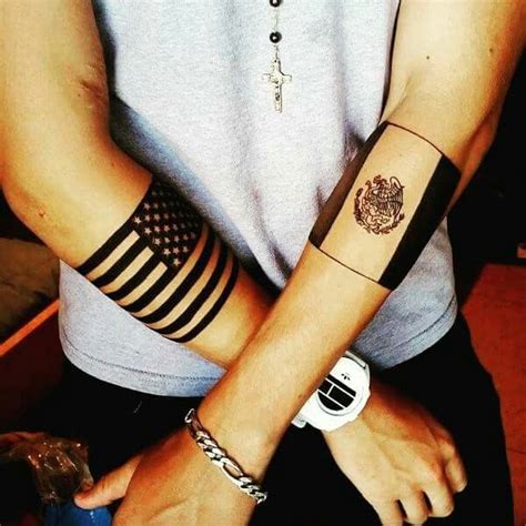 Mexican American flag tattoo. | Tattoos, Flag tattoo, American flag tattoo