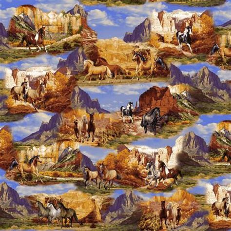 Horse Fabric by Half Yard, Horse Print Fabric, Printed Quilting Cotton ...