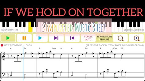 IF WE HOLD ON TOGETHER Simplified Music Sheet (Piano Tutorial) # ...