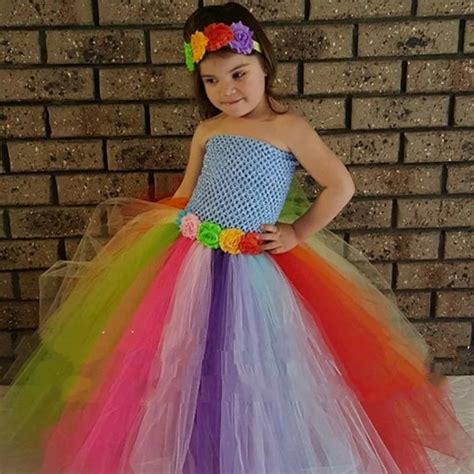 Rainbow Theme Candy Baby Girls Tutu Dress for Birthday Party Summer Children Kids Girl Clothes ...