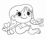Girl Coloring Clipart Vector Images Over 14000 sketch template
