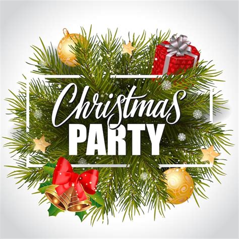 Free Vector | Christmas party lettering in frame