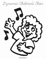 Dynamic Childrens Choir Coloring Page  Cursive Twisty Noodle sketch template