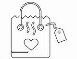 Valentines Day Shopping Handbag Coloring Page  Free Printable sketch template