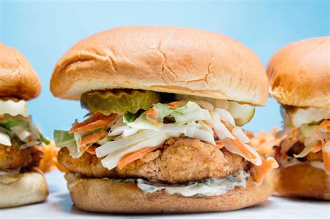 Crispy Chicken Sandwich with Buttermilk Slaw and Herbed Mayo Recipe ...