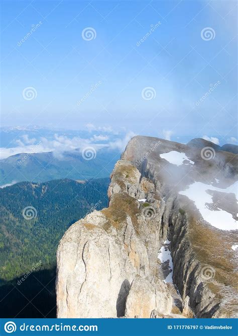 Mountain Landscape with a Cloud Stock Image - Image of mountain ...