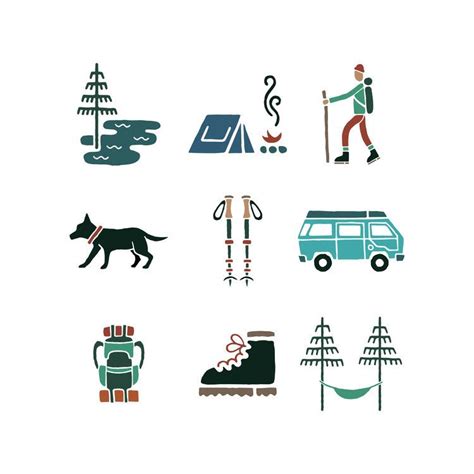 David Rollyn | Camping icons, Kids fishing, Sticker art