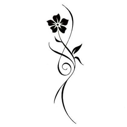 Delicate Tribal Flower Tattoo Design - TattooWoo.com