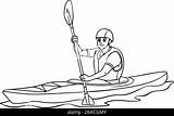 Coloring Pages Kayak sketch template