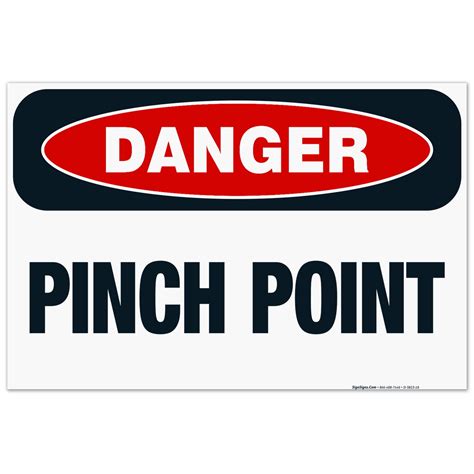 Danger Pinch Point Sign, OSHA Danger Sign, 24x36 Corrugated Plastic ...