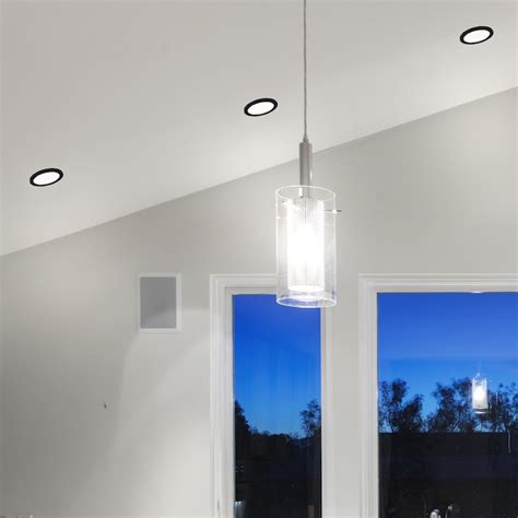 Luxrite 1-Light 5.39-in Black LED Flush Mount Light ENERGY STAR in the ...
