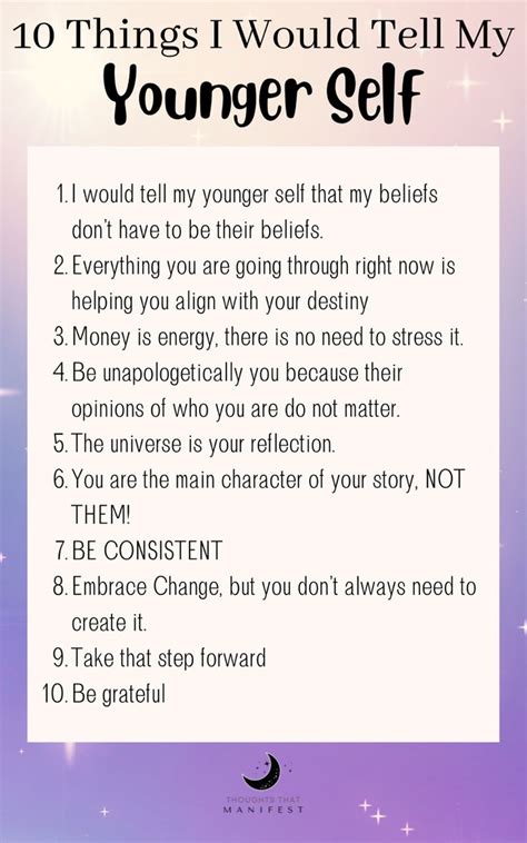 10 Things I Would Tell My Younger Self | Deep thought quotes, Self, Good life quotes