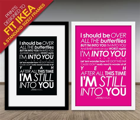 Paramore Still Into You Lyrics Print With PERSONALISED | Etsy