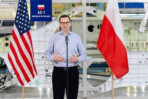 Polish Prime Minister Mateusz Morawiecki said the first F-35 fighter jet will enter the Polish ...